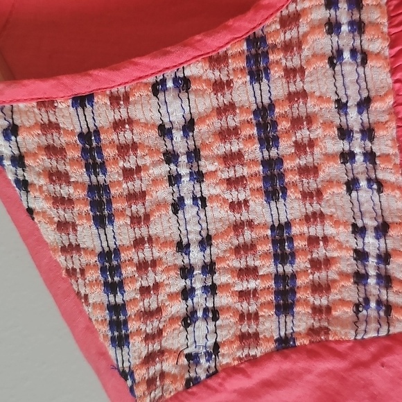 J. McLaughlin Sz Large Coral Emboidered Cotton Tunic Top WT353 - Picture 5 of 7